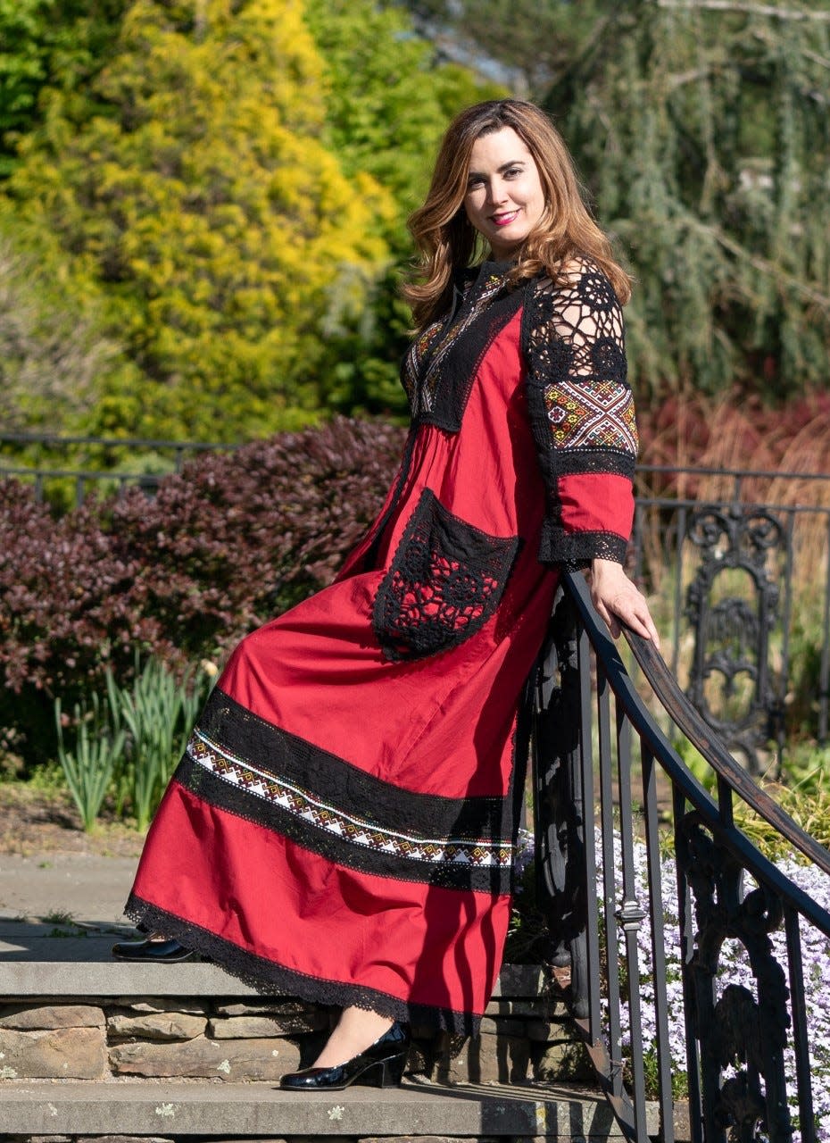 Malena Towers, shown in a traditional Ukrainian dress. She performs Sunday at Middletown Arts Center.