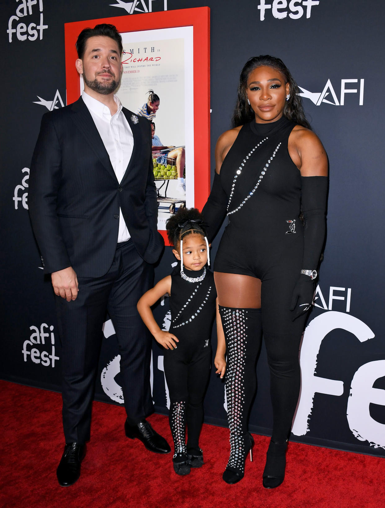 Alexis Ohanian, Alexis Olympia Ohanian Jr, and Serena Williams  (Jon Kopaloff / Getty Images)