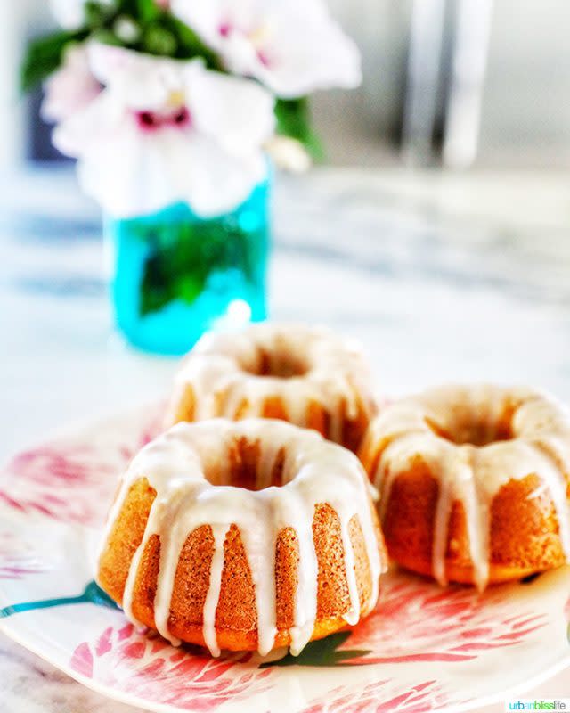 <p>Urban Bliss Life</p><p>Mini Citrus Bundt Cakes are a bright, delicious dessert to complement any Easter brunch!</p><p><strong>Get the recipe: <a href="https://urbanblisslife.com/mini-bundt-cakes-with-citrus/" rel="nofollow noopener" target="_blank" data-ylk="slk:Mini Citrus Bundt Cakes;elm:context_link;itc:0;sec:content-canvas" class="link ">Mini Citrus Bundt Cakes</a></strong></p>