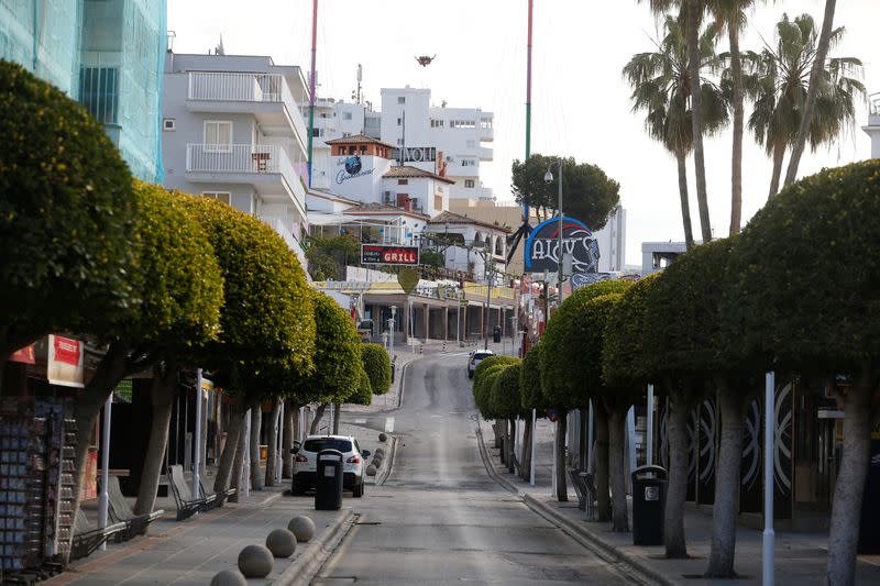 General view of the Punta Ballena street in Magaluf during the coronavirus disease (COVID-19) outbreak in Mallorca