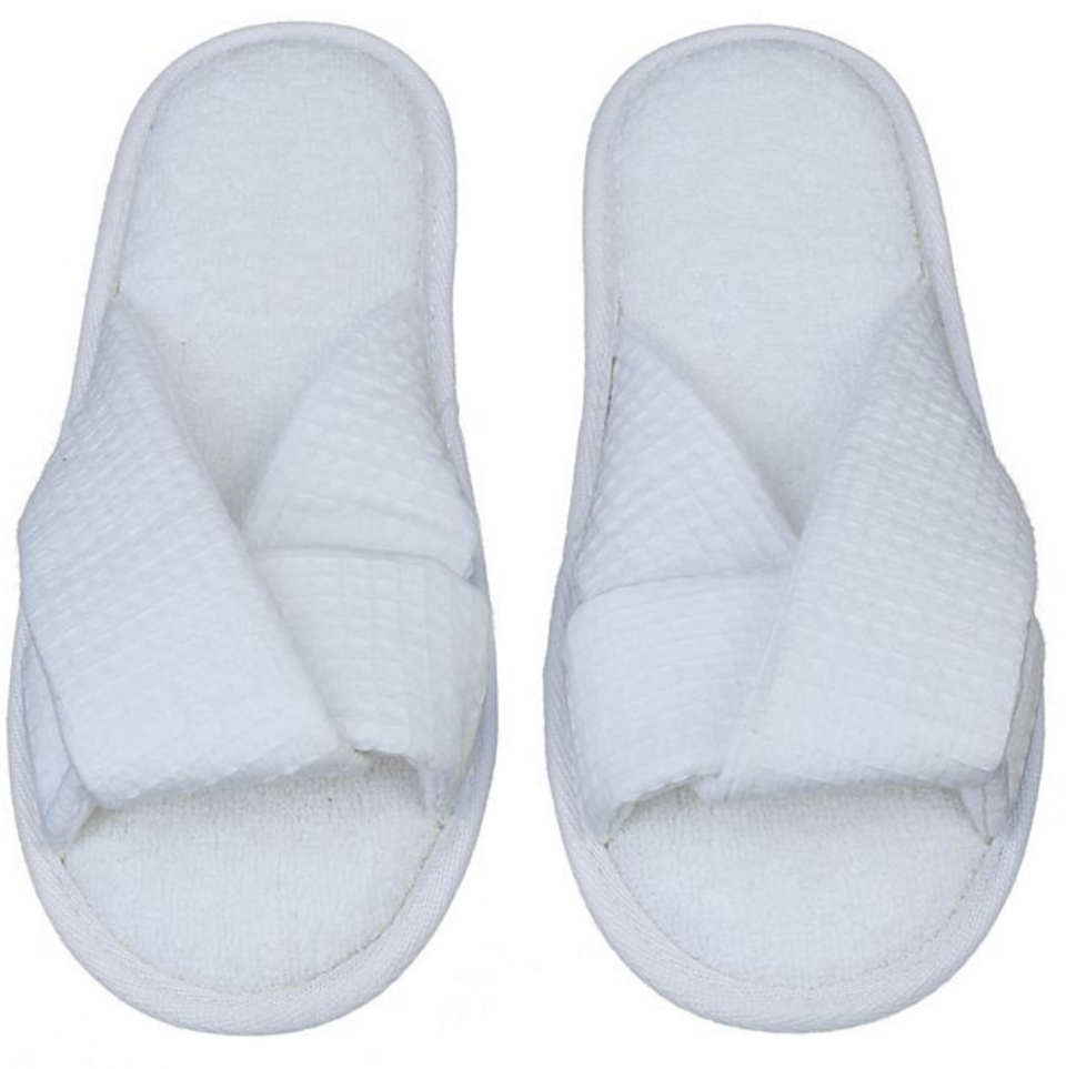 Haven Criss-Cross White Slippers