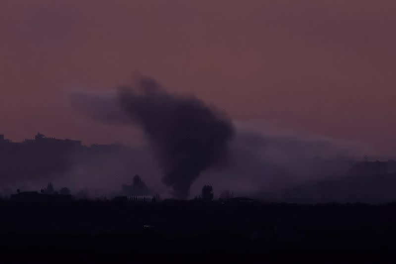 Smoke rises from Gaza