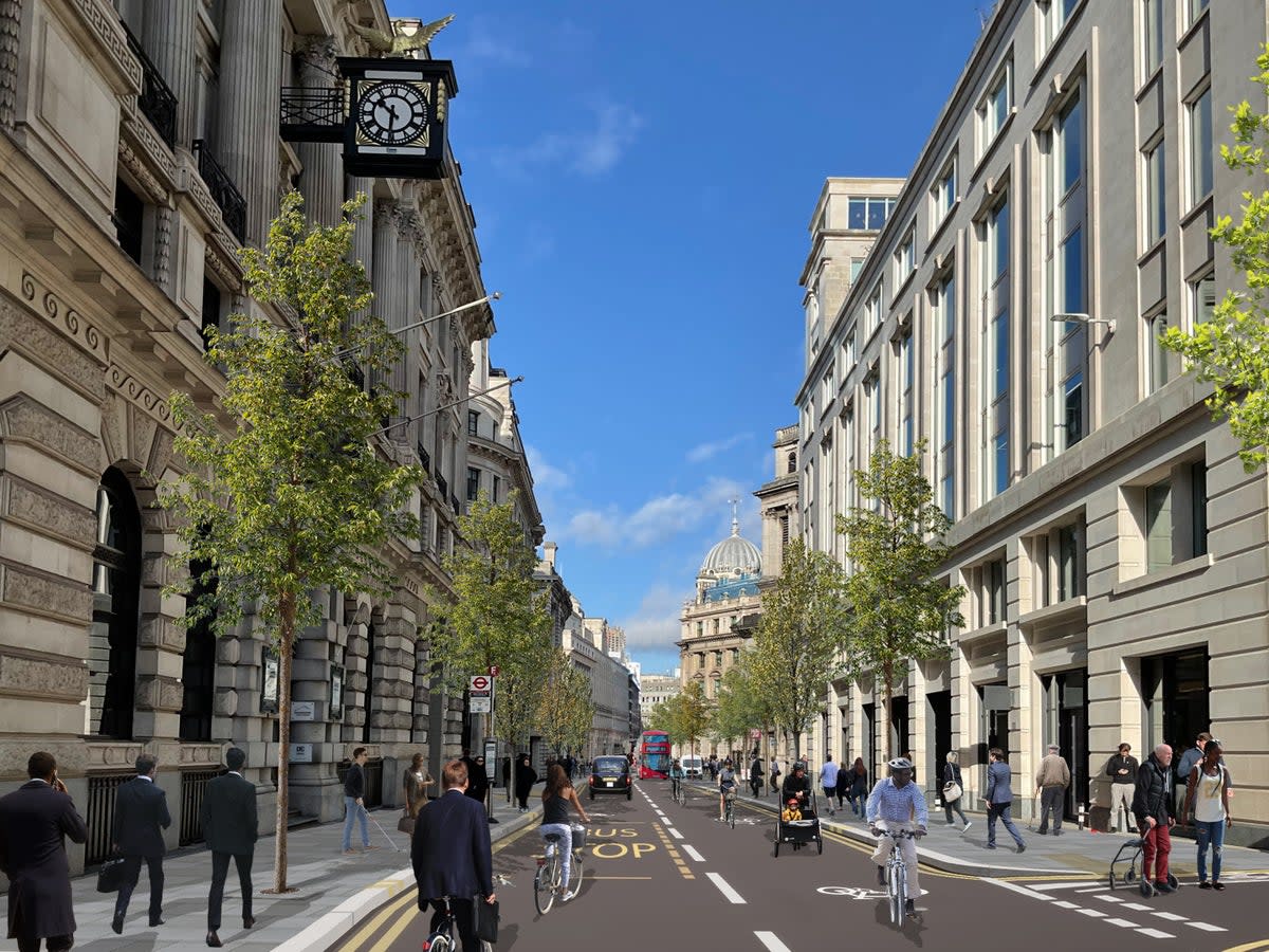 What King William Street between Bank and Monument junctions will look like after the work (Luis Torres)