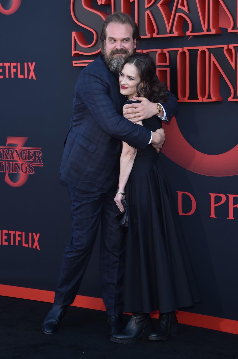 David hugging Winona