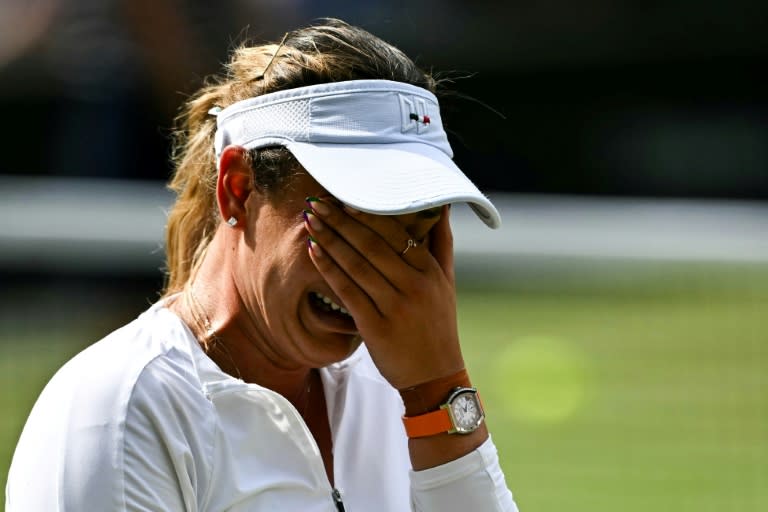 Croatia's Donna Vekic broke down in tears at Wimbledon (Ben Stansall)