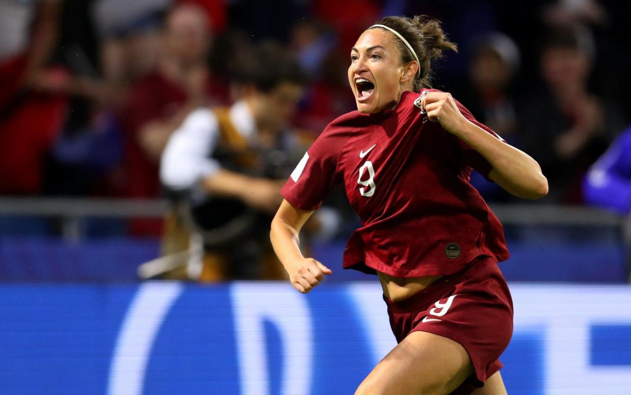 Jodie Taylor celebrates scoring for England  - GETTY IMAGES