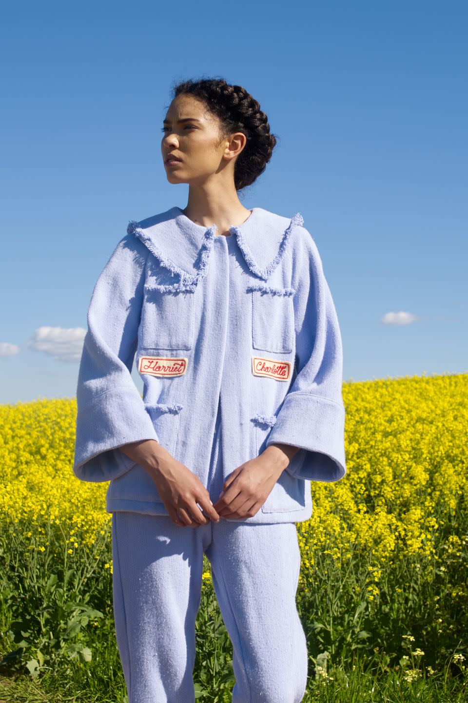 <p>South African designer Sindiso Khumalo, who was one of the 8 LVMH Prize finalists to split this year’s prize, made her Milan Fashion Week debut (digitally, of course, due to ongoing travel restrictions). Harriet Tubman—whose name appeared on embroidered patches affixed to a beautifully tailored jacket with raw edges and a patch pocket cardigan—served as the collection’s muse, “Violence against Black woman has been in existence since Harriet Tubman’s time and still exists today with Uyinene Mrwetyana in South Africa, Breonna Taylor in America and the young school girls from Nigeria who were stolen by Boko Haram,” says Khumalo of her powerful inspiration. “There is still a lot more work to be done.” Khumalo is committed to uplifting other Black women through her collaborations with female artisan collectives across Africa. Hand printed silk taffeta and handwoven cottons used in Harriet-like prairie dresses came from Burkina Faso, while the collection’s embroidery details were done by members of a Cape Town employment program for former sex workers. <em>—Alison S. Cohn</em></p>