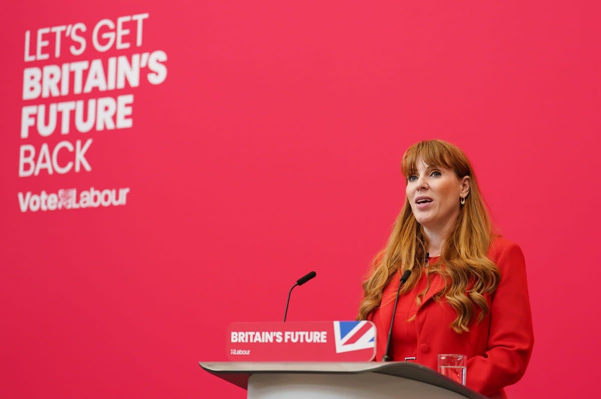 Angela Rayner during the Labour Party local elections campaign launch (Jordan Pettitt/PA Wire)