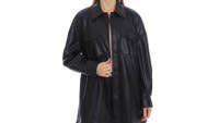 Avec Les Filles Women's Oversized Faux Leather Shirt Jacket