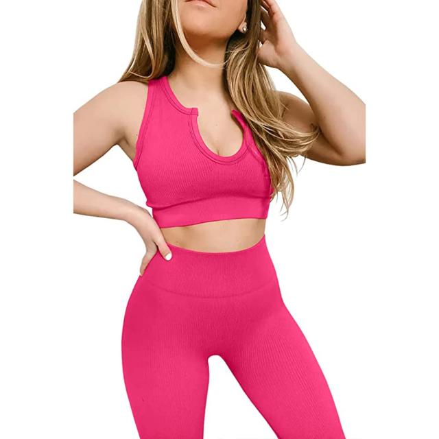 Buy FAFOFA Ribbed Workout Outfits for Women 2 Piece Seamless