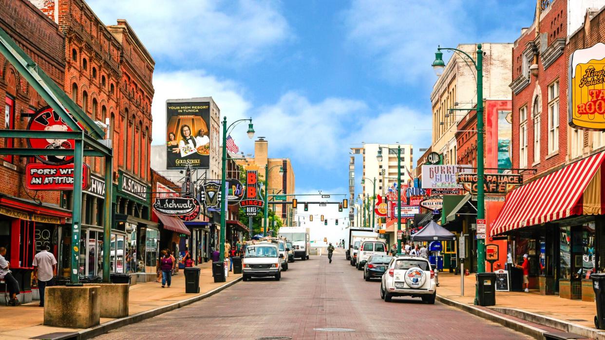Memphis, TN, USA - August 5, 2015: View of Beale Street in Memphis, Tennessee.