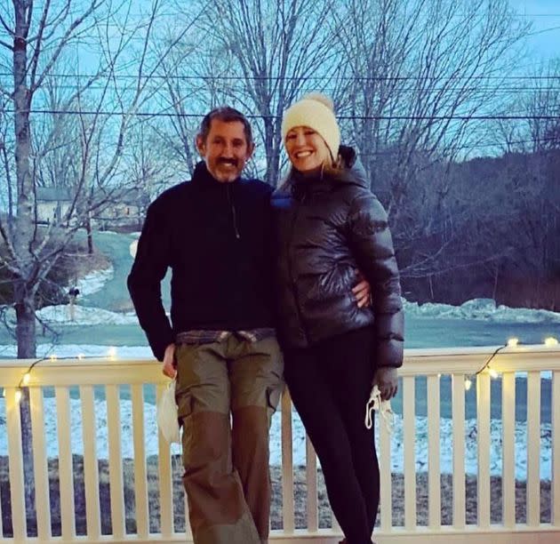 The author and her husband, Alex, at the Inn in Vermont where they got married. 