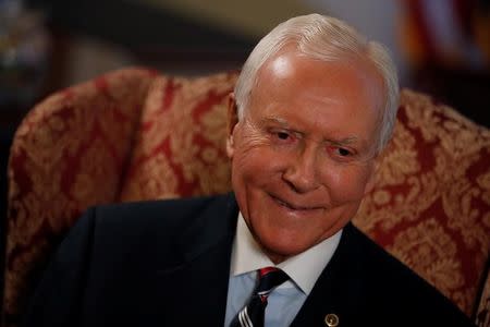 Senator Orrin Hatch (R-UT), Chairman of the Senate Finance Committee, is seen during an interview on Capitol Hill in Washington, DC, U.S. July 31, 2017. REUTERS/Aaron P. Bernstein