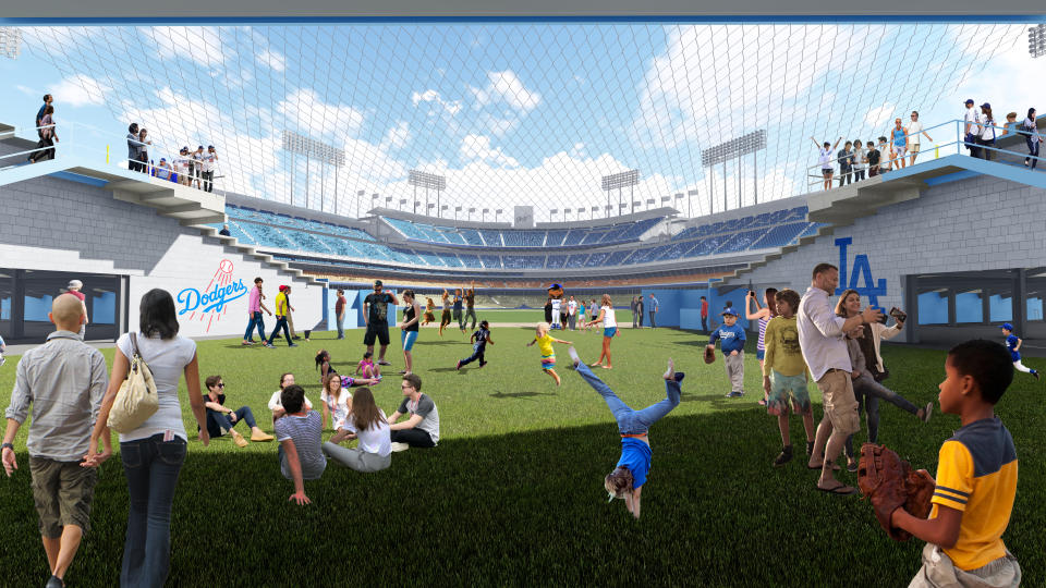 A rendering of Dodger Stadium's upcoming $100 million dollar face lift.