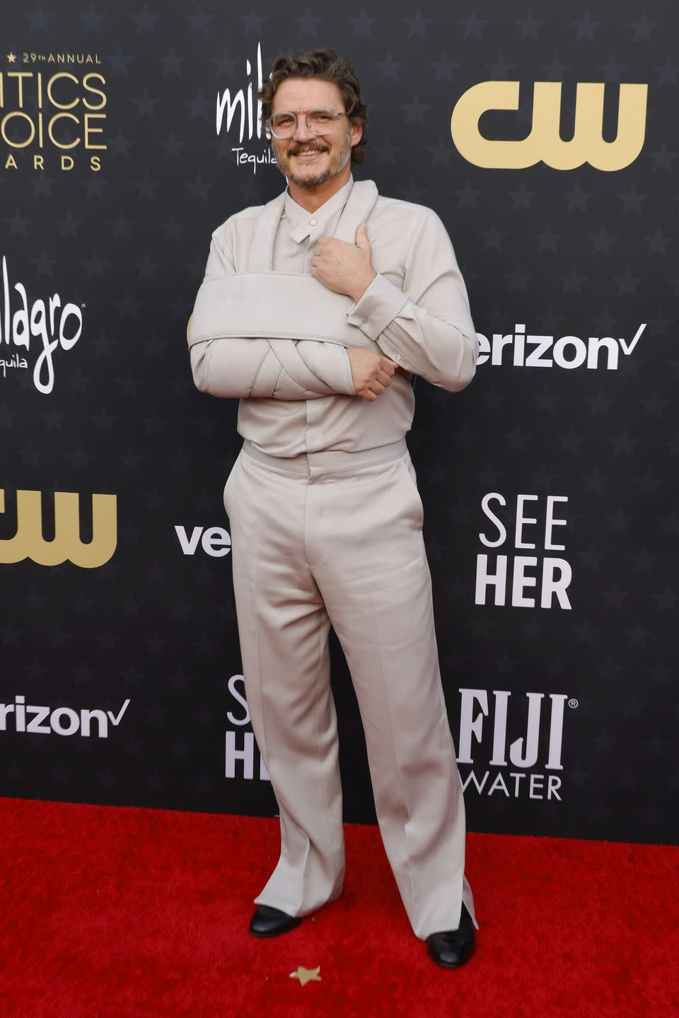 santa monica, california january 14 pedro pascal attends the 29th annual critics choice awards at barker hangar on january 14, 2024 in santa monica, california photo by frazer harrisongetty images