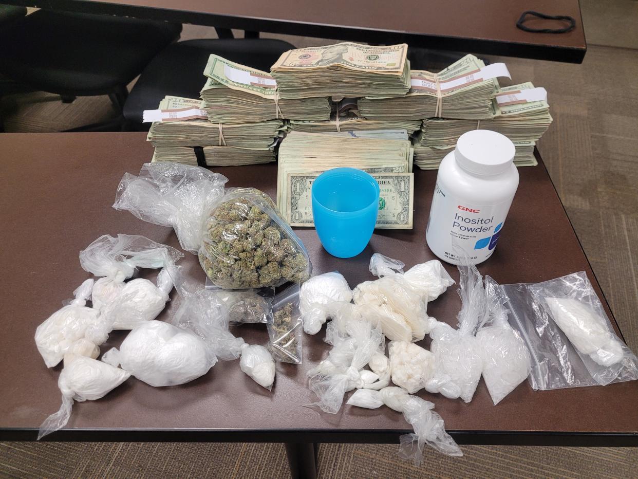 A recent March 13 drug raid recovered $47,622 in cash, 359 grams of cocaine, 56 grams of methamphetamine, 105 grams of marijuana, 17 grams of ecstasy, two firearms, a Mercedez Benz and a Maserati.