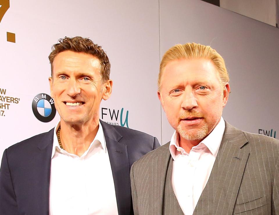 Boris Becker (rechts) hält bis heute den Rekord des jüngsten Wimbledon-Gewinners in der Geschichte des Turniers. "Bei uns allen gibt es nur drei Jahreszeiten im Tennis: vor Wimbledon, Wimbledon und nach Wimbledon", sagte er einst. Auch der ehemalige Profi Patrick Kühnen (57) schwärmt vom Mythos Wimbledon. Heute steht der Experte für Sky vor der Kamera. (Bild: 2017 Getty Images For BMW/Alexander Hassenstein)