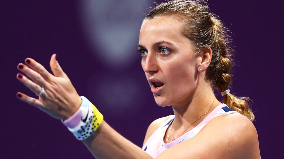Petra Kvitova is pictured during the 2020 Qatar open. 