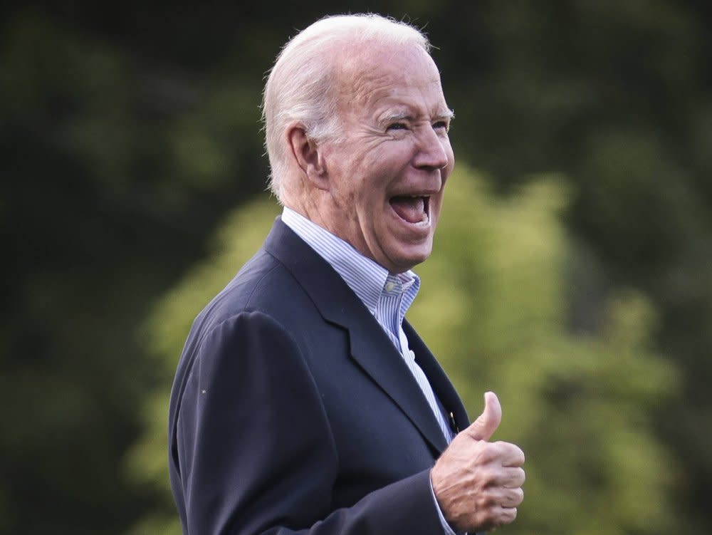 Joe Biden meldet sich humorvoll beim US-Team. (Bild: imago/UPI Photo)