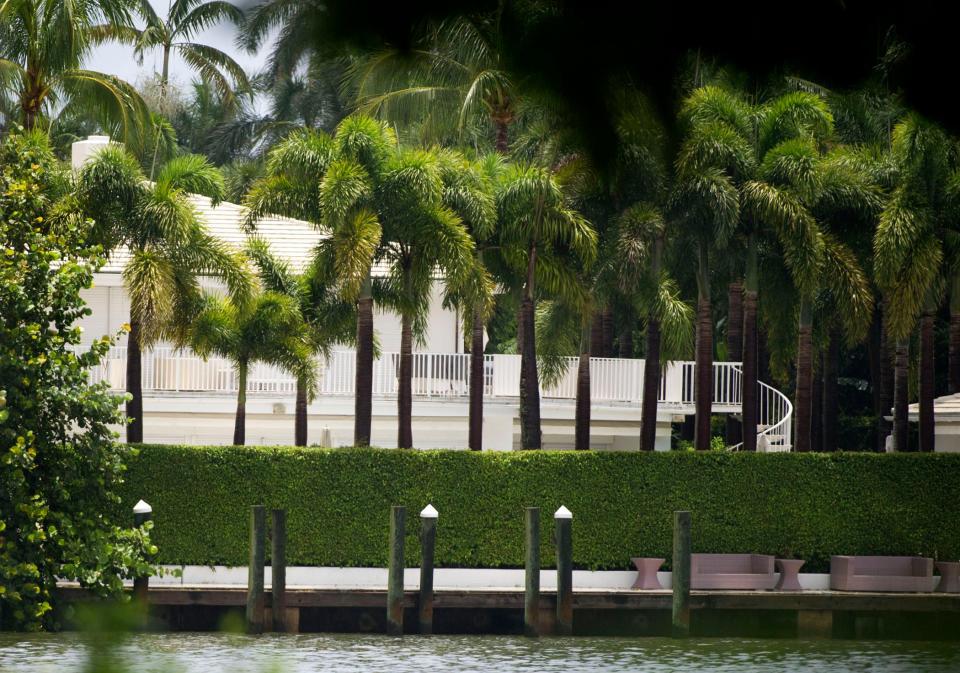 The back of Jeffrey Epstein's home at 358 El Brillo Way in Palm Beach.