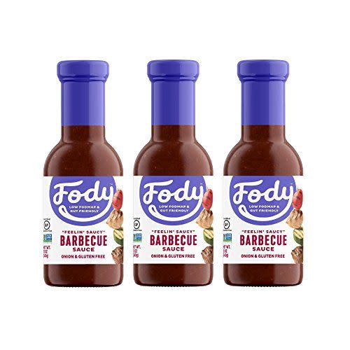 1) Fody Foods Vegan BBQ Sauce | Low FODMAP Certified | Gut Friendly, No Onion | IBS Friendly Kitchen Staple | Gluten Free, Lactose Free, Non GMO | 12 Ounce pack of 3