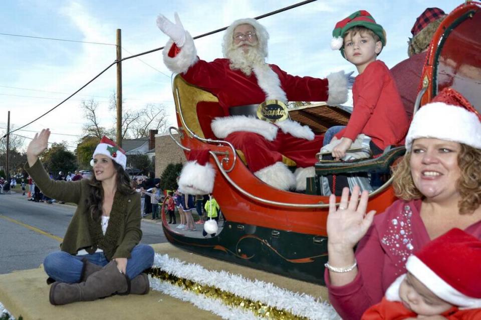 Business, beauty queens, bands and more march down Main Street in Lexington during the 2015 Lexington Christmas Parade on Dec. 6, 2015. Here, for the second time in two days, Santa participates in a local Midlands parade.