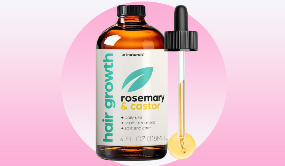 Rosemary & castor oil bottle and dropper