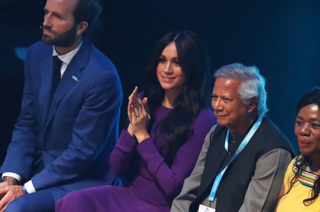 The Duchess of Sussex attended the One Young World opening ceremony on Tuesday evening.