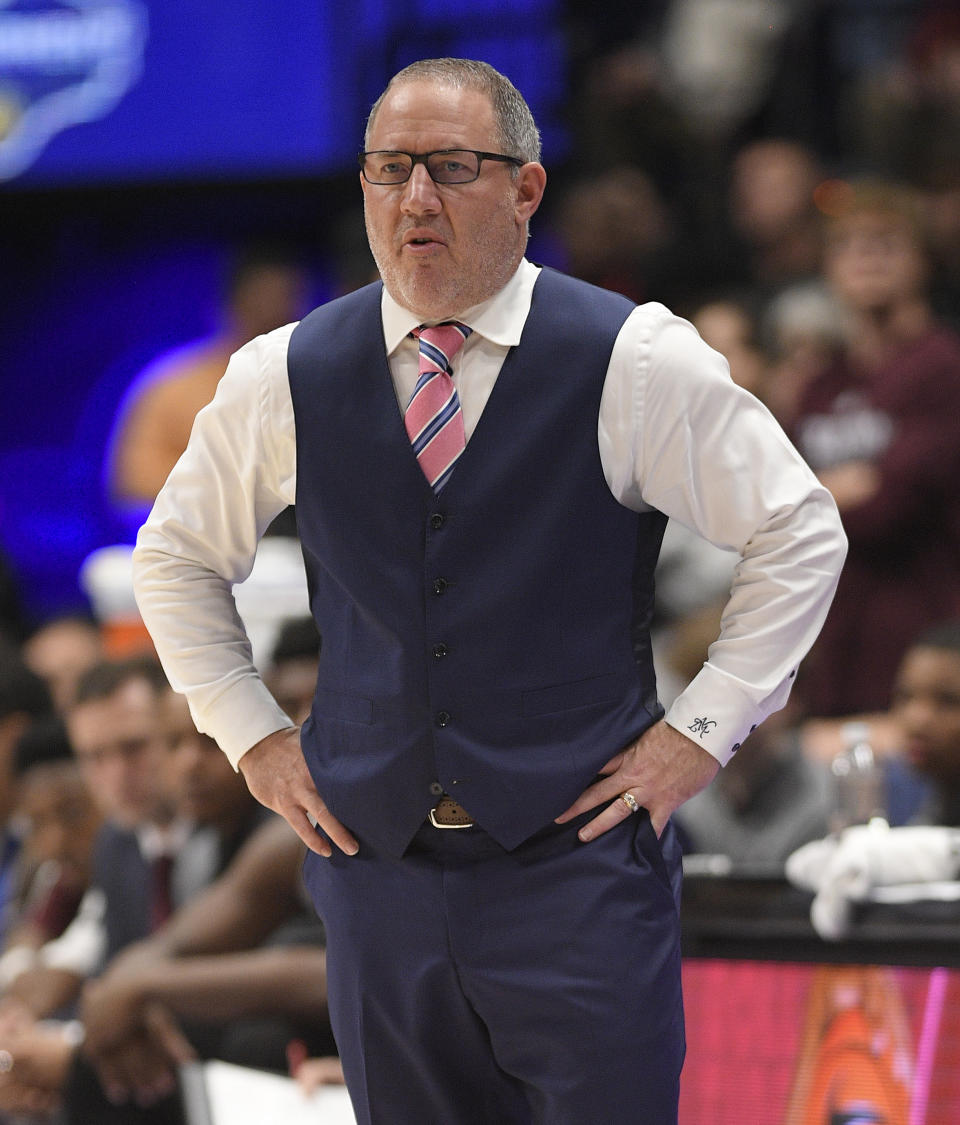 Mar 12, 2023; Nashville, TN; Texas A&M Aggies head coach Buzz Williams watches against the Alabama Crimson Tide during the second half at Bridgestone Arena. Steve Roberts-USA TODAY Sports