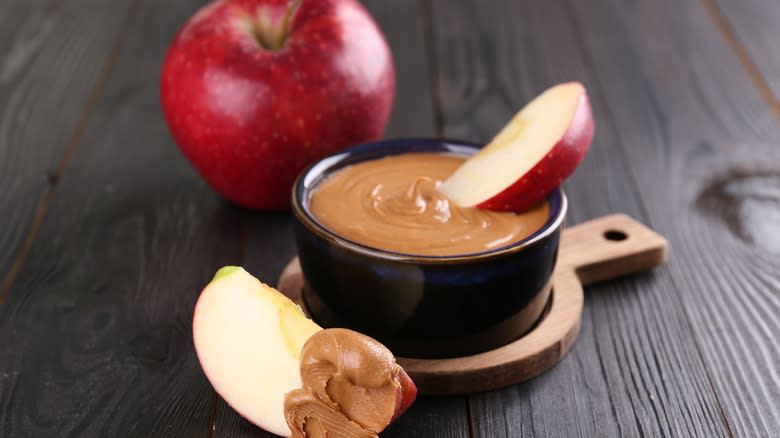 Apple with fruit dip