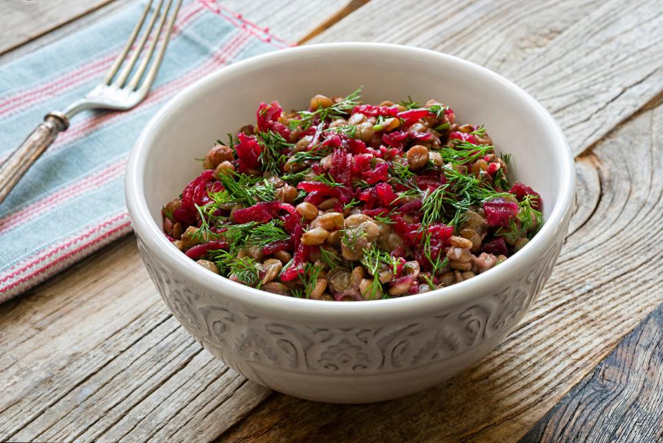 Beet and lentil salad