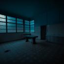 <p>Dusk turns to night in this bare exam room.</p>