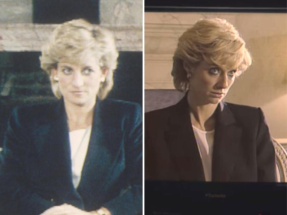 The Crown recreation of Princess Diana's Panorama interview