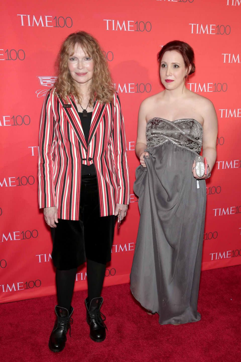 Dylan Farrow took to Twitter to discuss the alleged abuse she sustained from Woody Allen. She is pictured here with her mother Mia Farrow. Source: Getty