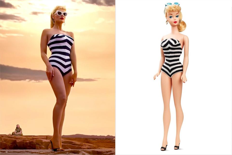 Margot Robbie Recreates Barbie's Iconic Retro 1959 Swimsuit Look in