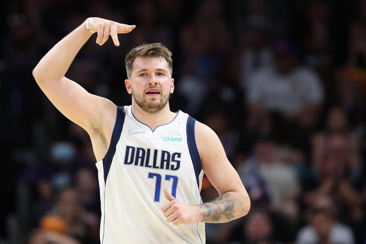 Dallas Mavericks guard Luka Doncic joined an elite list of players to earn three consecutive First Team All-NBA selections. (Christian Petersen/Getty Images)