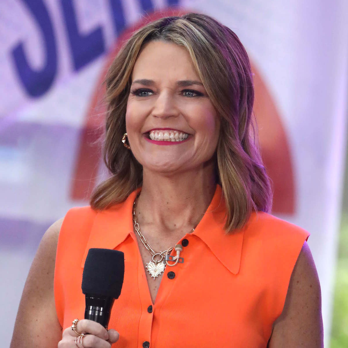 Savannah Guthrie in an orange blouse on 'Today'