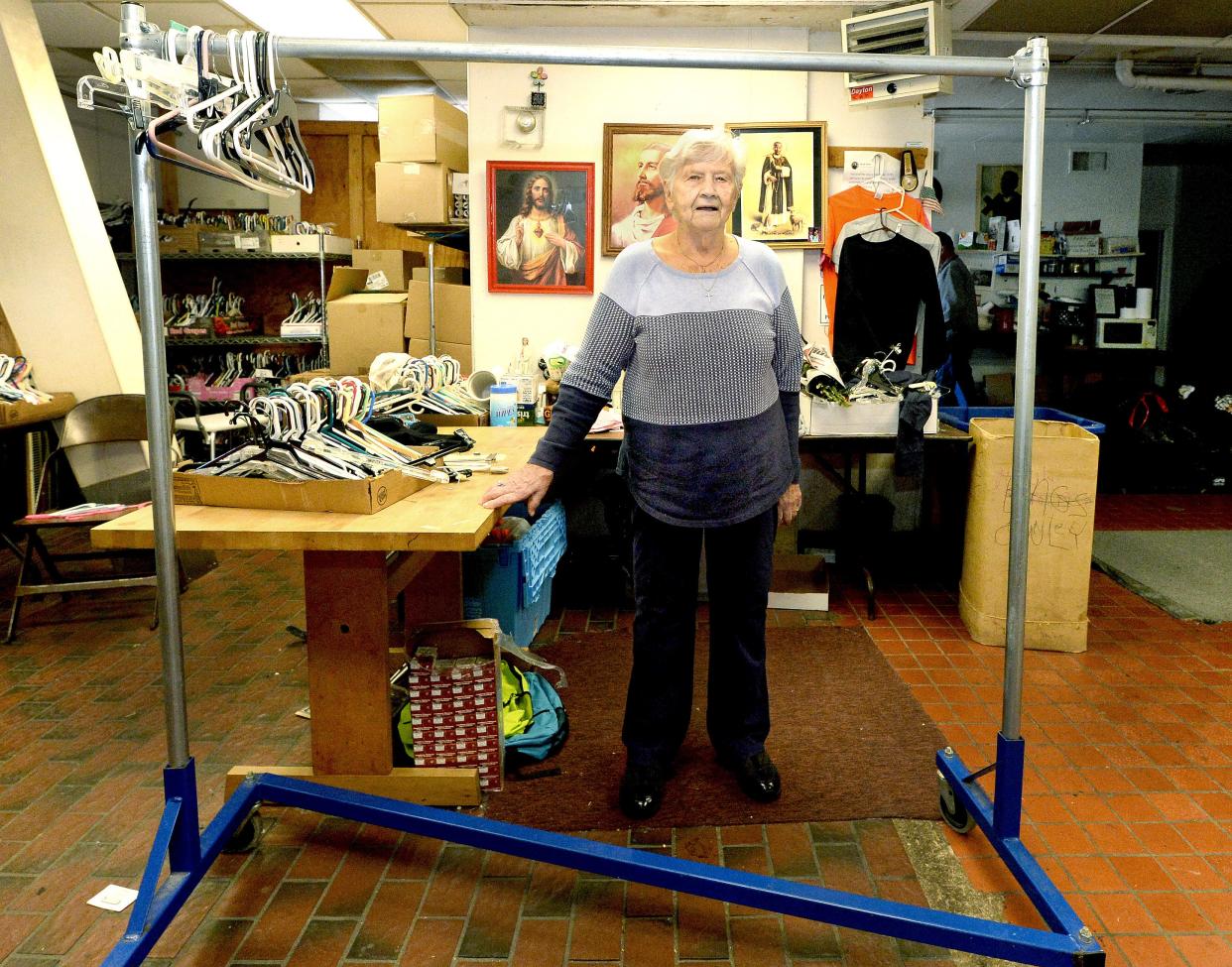 State Journal-Register First Citizen Patricia Benanti in the sorting room at St. Martin de Porres Center in Springfield earlier this month. Benanti started volunteering at the center after her brother, the late Jim Brahler, asked her.