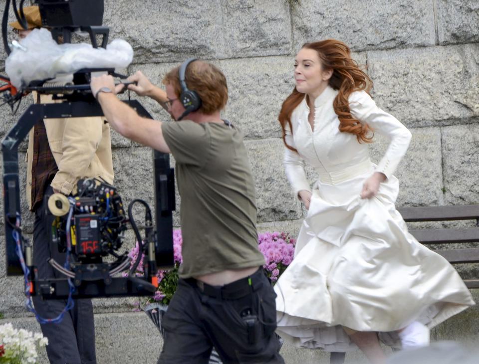 <p>La actriz de 36 años grabando escenas para la película de Netflix <em>Irish Wish</em>, en Westport, Irlanda.</p>