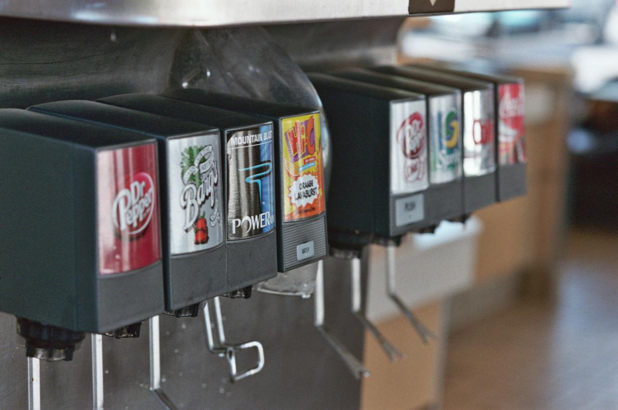 Self serve soda machine at McDonald's.