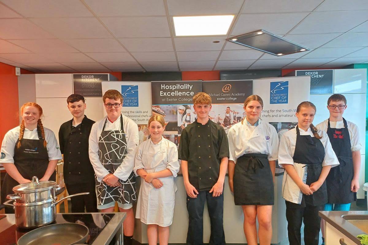 Devon Junior finalists (L to R) Freya, Archie, Tom, Isla, Kieren, Kadence, Jessica and Jasper <i>(Image: Sue McQueenie)</i>