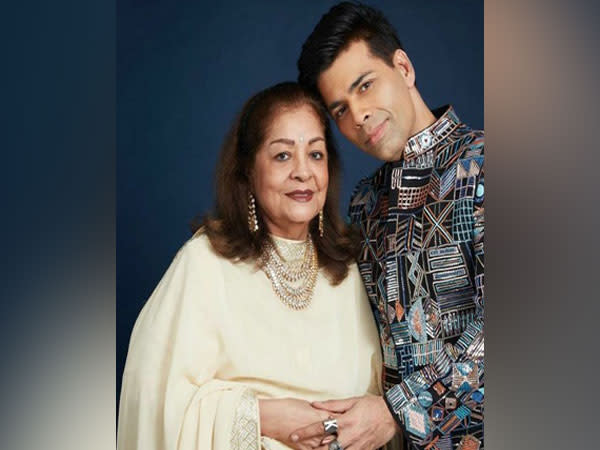 Karan Johar with his mother (Image source: Instagram)