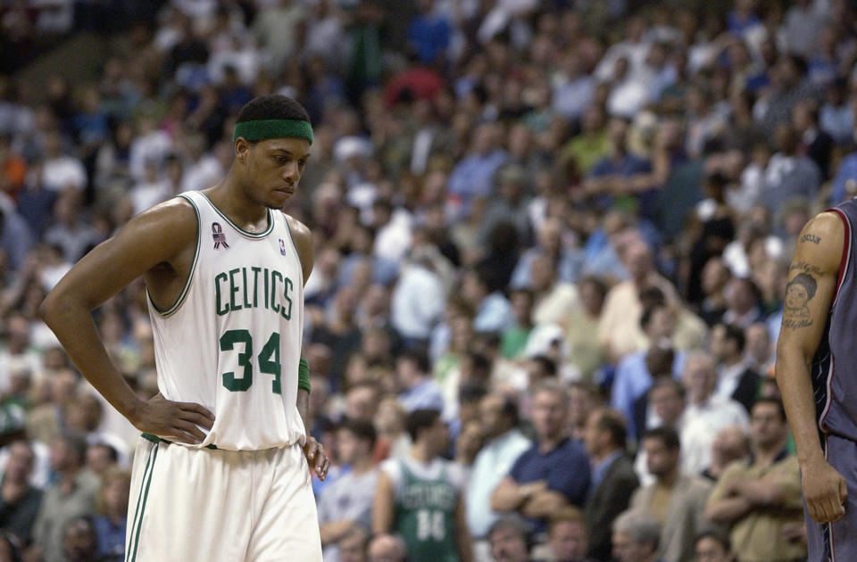Paul Pierce Wearing Boston Celtics Jersey
