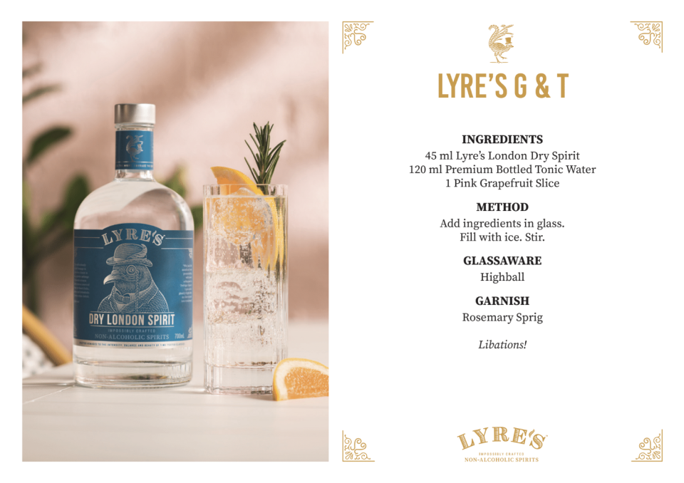 A non-alcoholic version of the G&T. Source: Supplied/Lyre's