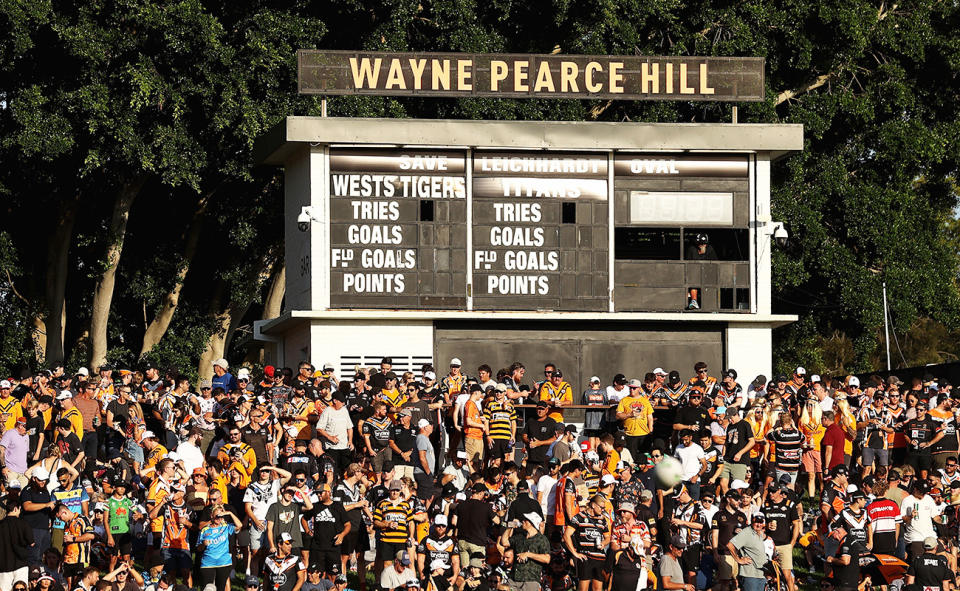 Wests Tigers fans, pictured here at Leichhardt Oval.