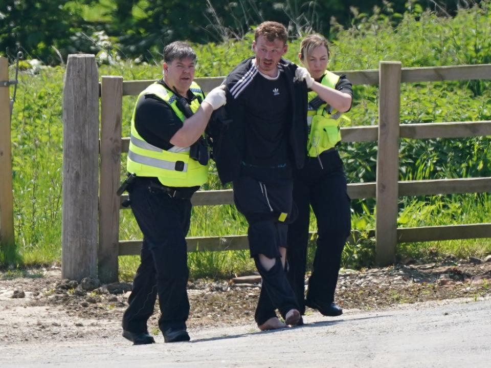 Daniel Boulton, 30, was arrested by police at a farm in Lincolnshire after going on the run following the murders of his ex-girlfriend Bethany Vincent, 26, and her nine-year-old autistic son Darren Henson (Joe Giddens/PA)