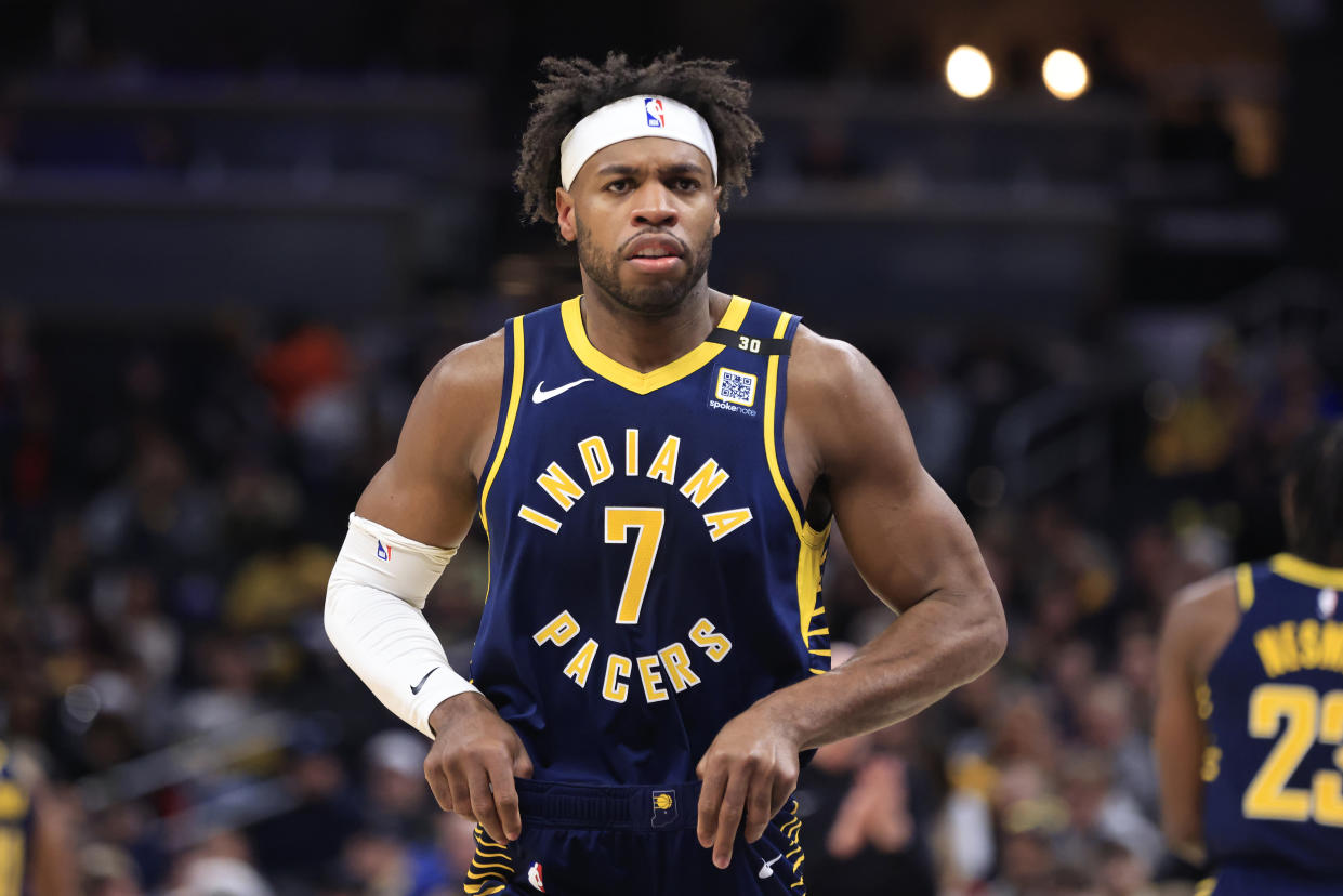 Buddy Hield #7 of the Indiana Pacers