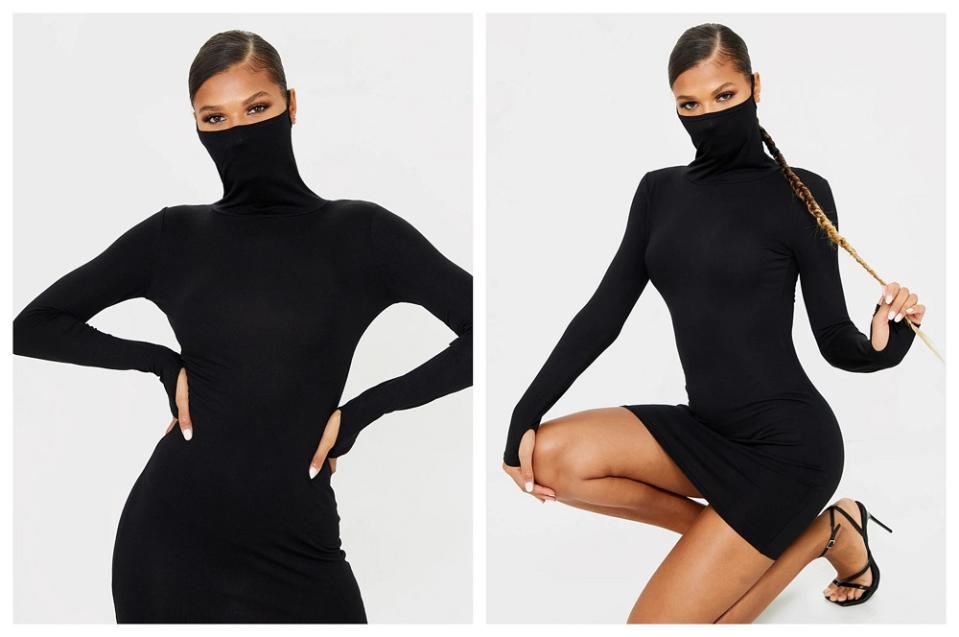 The two-in-one face mask dress by UK-based retailer Pretty Little Thing is the latest style trend born out of the pandemic. ― Pictures via Pretty Little Thing