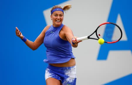 Tennis - WTA Premier - Aegon Classic - Edgbaston Priory Club, Birmingham, Britain - June 23, 2017 Czech Republic's Petra Kvitova in action during her quarter final match against France's Kristina Mladenovic Action Images via Reuters/Peter Cziborra