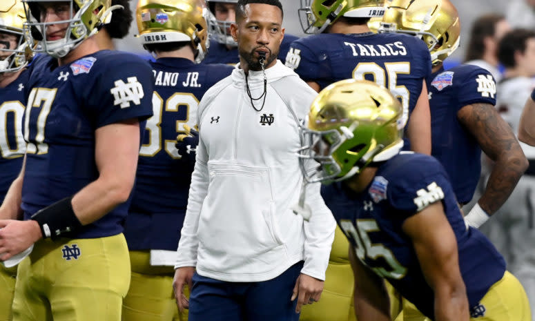 Marcus Freeman at the Fiesta Bowl.